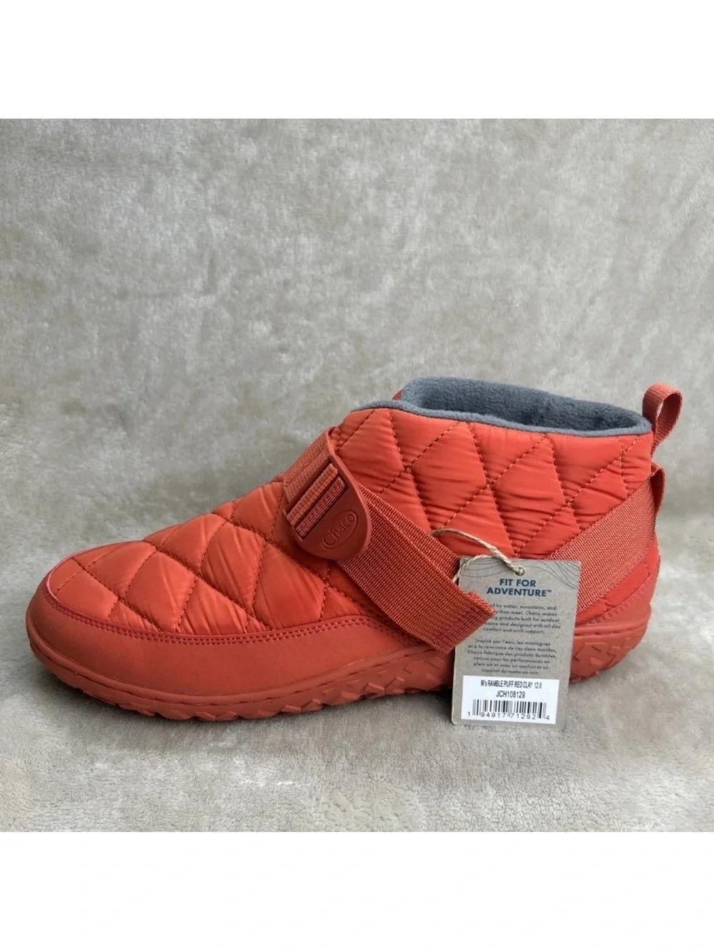 Chaco Ramble Puff Quilted Ankle Boot Mens Size 12 Red Clay Orange New